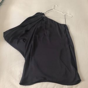 Aqua Grey One Sleeve Cocktail Dress